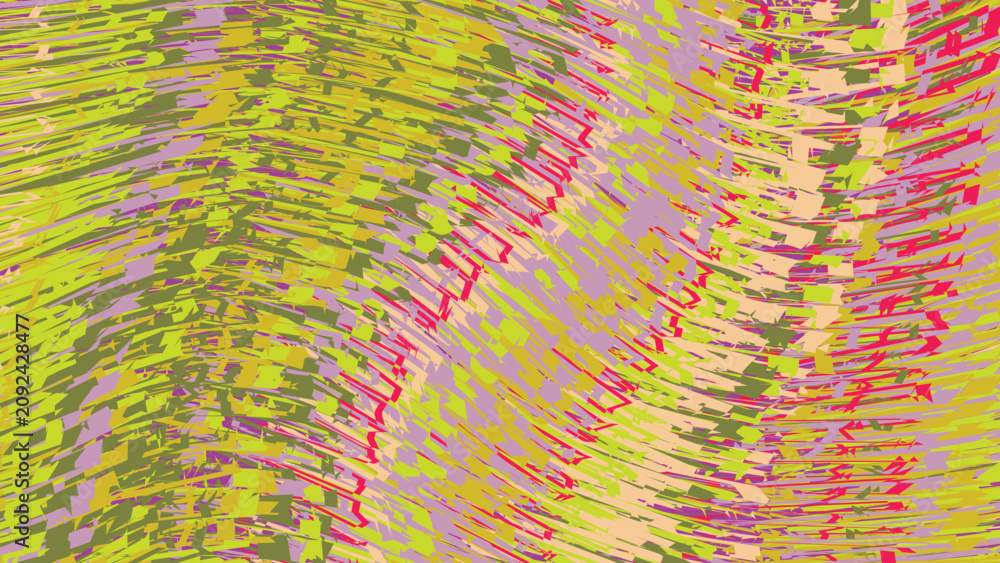 Obraz premium Abstract art background featuring dynamic wavy lines created with vibrant colorful geometric particles in flowing pattern for modern graphic design.