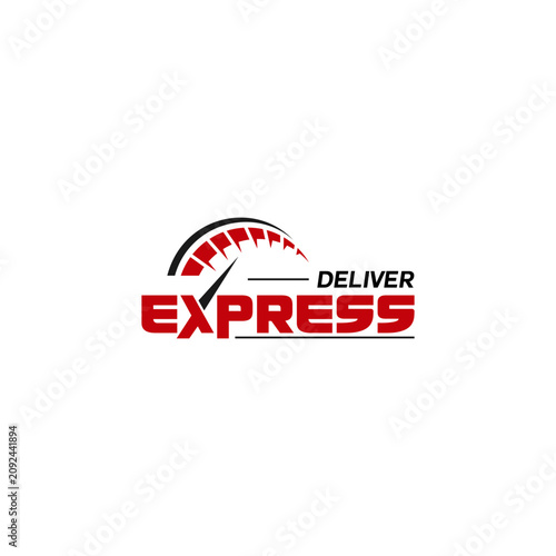 Express typography logo template vector, suitable for your free shipping delivery badge for mail courier for parcel shipment cargo and food delivery service symbol.