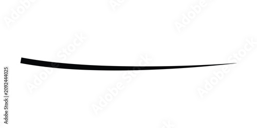 Fotografie Black ink brush stroke, hand drawn curved line, vector graphic element