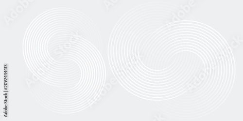 Bilde på lerret Abstract white glowing geometric lines on gray background