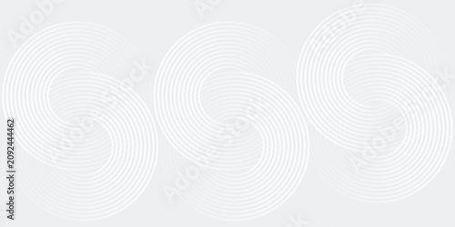 Slika na platnu Abstract white glowing geometric lines on gray background
