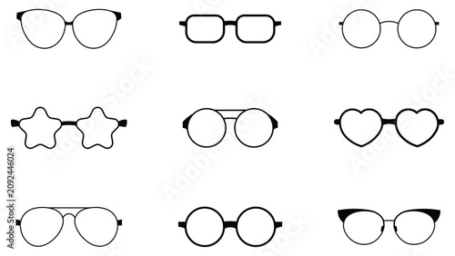 Konstfotografi Collection of modern eyeglasses in various shapes