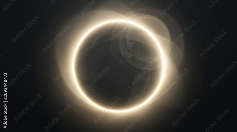 Obraz premium Solar eclipse with glowing corona in space