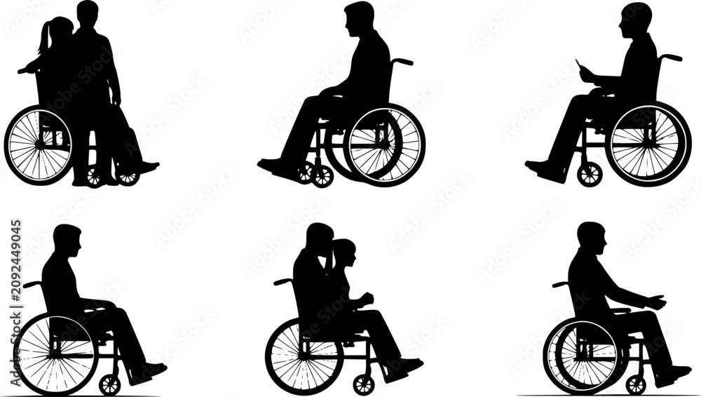 Obraz premium silhouette of a disabled person
