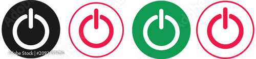 Foto Modern Power Switch Icon Collection Representing On Off Button Electrical Contro