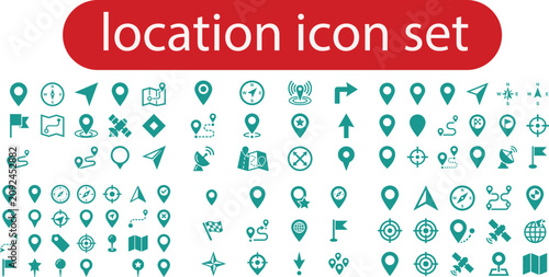 Location Pin Navigation Map Icons Vector Bundle

