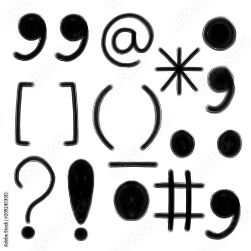 Fotografie Punctuation Symbols Collection Vector Illustration