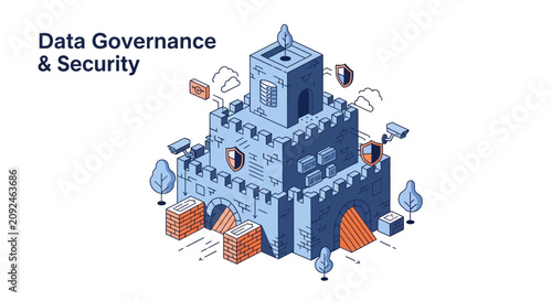 Data governance and security concept.