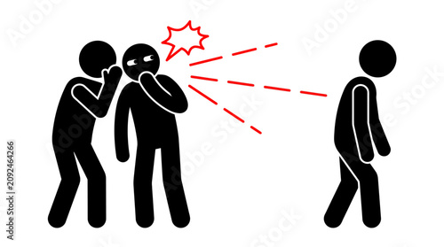 Fotografie Concept of gossip and bullying shown in a stock photo