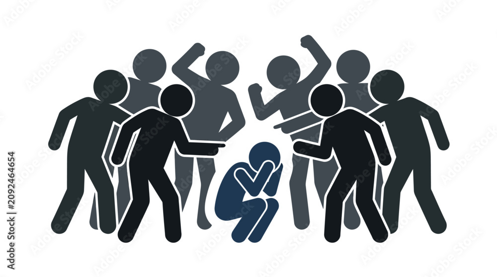 Φωτογραφία Group cruelty and intense psychological pressure in a hostile environment suitable for illustrating peer aggression and victim isolation scenes
