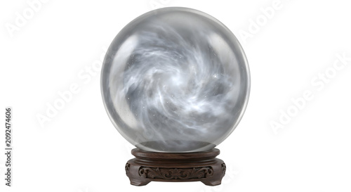 Фотография Crystal ball with glowing mystical smoke