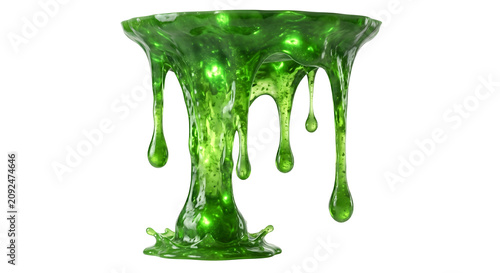 Obraz na plátne Dripping toxic green slime splash asset