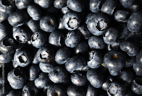 Fresh Blueberry Texture Background, Ripe Organic Berry