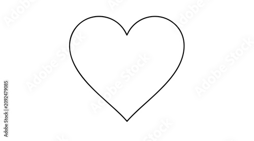 Foto A clean black and white line art vector heart icon with distinctive hand-traced contours, ideal for wedding invitations, app interfaces, or heartfelt messaging visuals