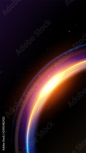 Vibrant Light Curve Abstract Background Mobile Wallpaper, Vector Illustration