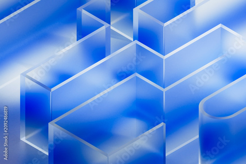 Futuristic Glass Block Composition