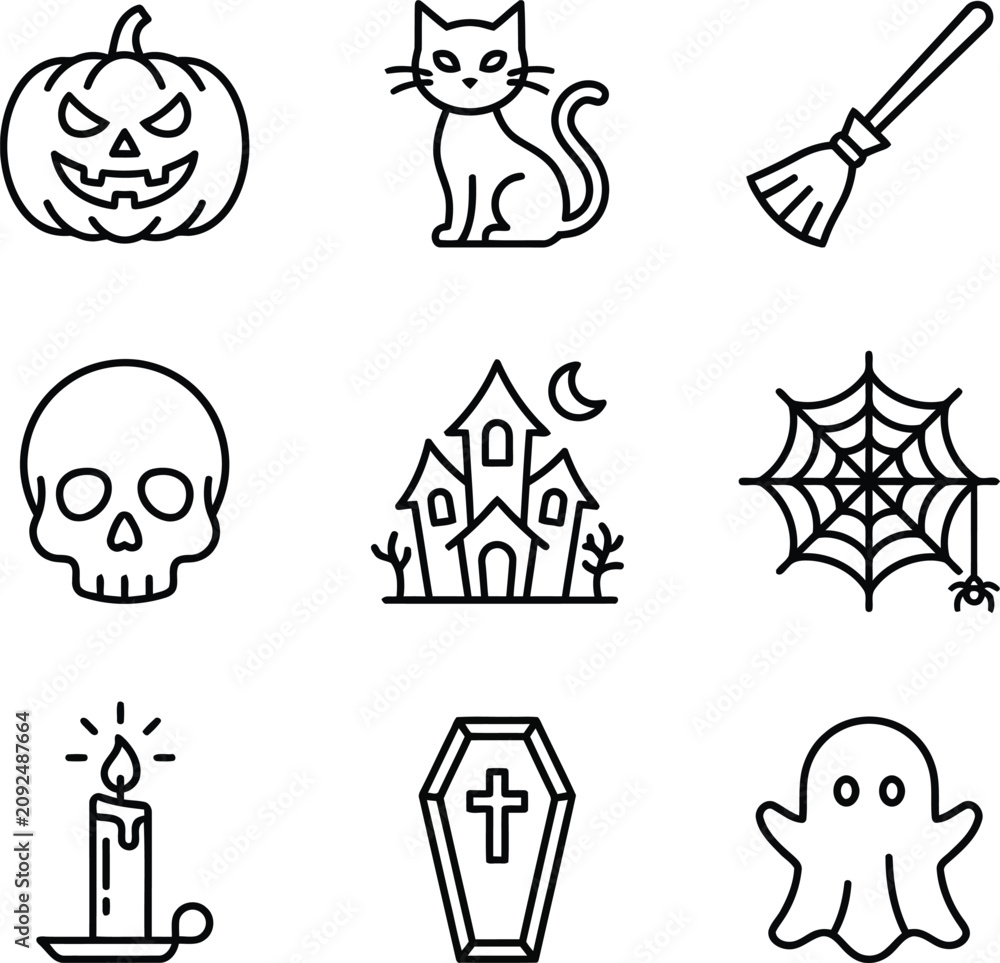Fototapeta premium set of halloween icons