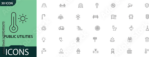Public utilities icon set