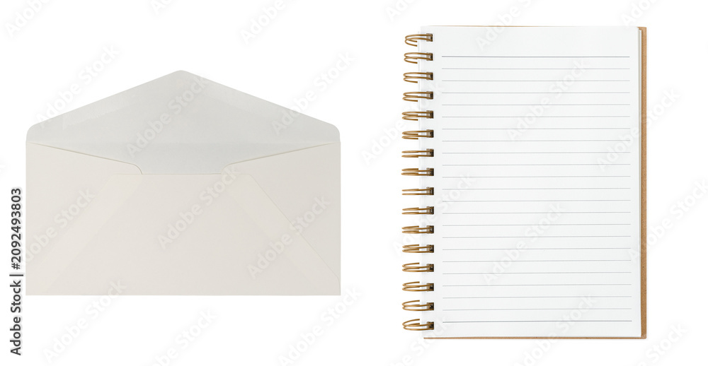 Naklejka premium PNG Blank notebook with envelope on transparent background