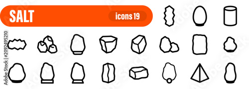 Photos Salt and Mineral Crystal Icon Set