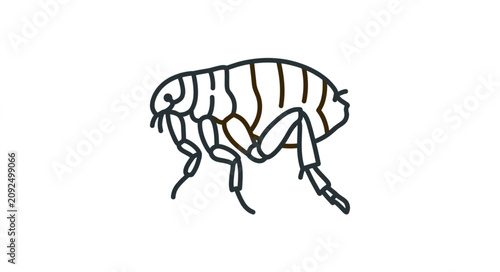 фотографія Illustration of a flea insect with detailed legs and body.