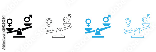 Принти на полотні Gender equality icons on white background, Symbolizing balance and fairness in r