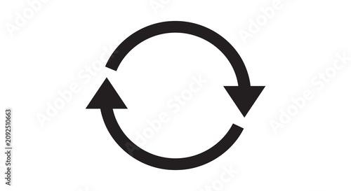Fotografía Circular arrow with opposing points black silhouette