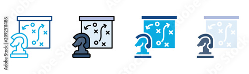Obraz na plátne Strategy Icon Multiple Style Vector Illustration
