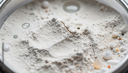 Laboratory Surface with Droplets and Powder