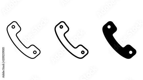 Cuadro en lienzo Telephone handset icon set with outline and solid variations for modern user int