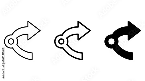 Fotografía Redo arrow icon set with directional and path variations for navigation and inte