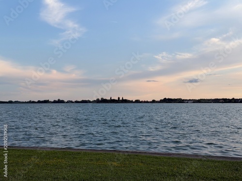 beautiful sunset over the lake