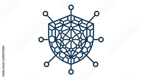 фотографія Geometric Hexagonal Molecular Structure Diagram Illustration.
