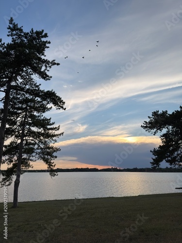sunset on the lake