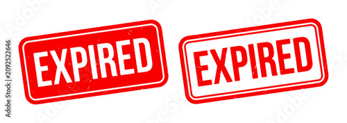 Принти на полотні Expired Stamp Icons, Red and White Rubber Stamp Graphics, Time Limit and Deadlin