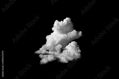 Black and white cloud template. Clouds in the blue sky. Large cloud in the middle of the day