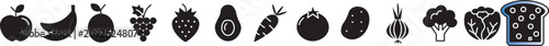 Grocery food and product categories line icon set,  Minimalist Monoline Food Product