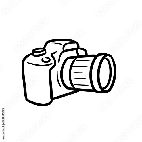 Fotografie a vector doodle illustration of a camera isolated on a transparent background