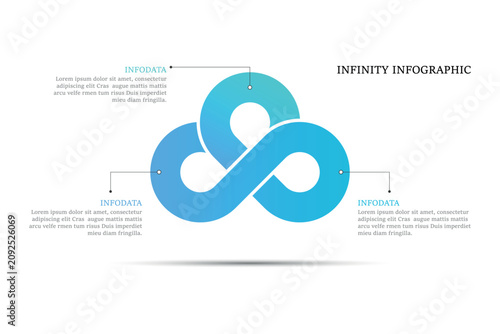 Vector infographic infinity design with circle infographic template design and 2, 3, 4 options or steps.