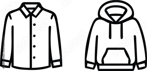 Foto Casual fashion clothing lineup with shirt and hoodie