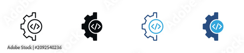 Fotografie Development Coding Gear Icon Set