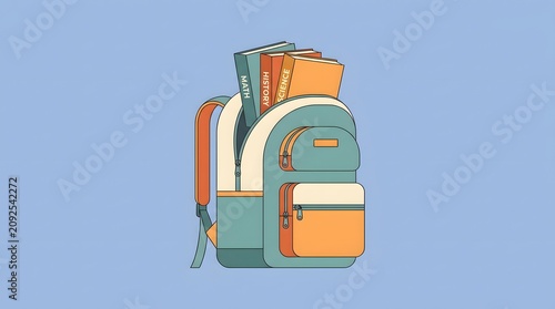 A student backpack full of books