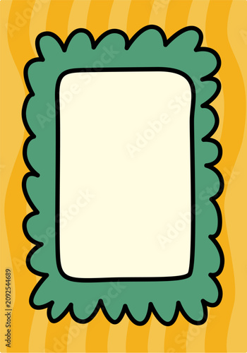 Frame With Wavy Border Retro