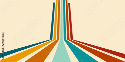 70s retro perspective lines background