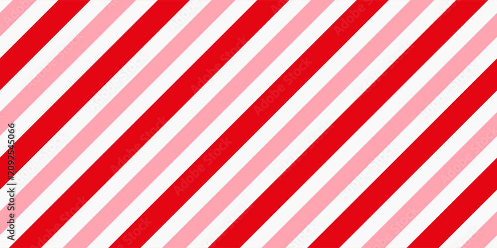 Fototapeta premium Candy cane Christmas background, peppermint diagonal stripes print seamless pattern