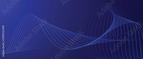 Quadro su tela Blue wavy line background with smooth shapes Beautiful waving lines