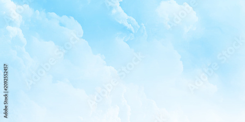 The vast blue sky and clouds sky. Natural blue sky background. Blue sky background with white clouds. Vector Illustration.