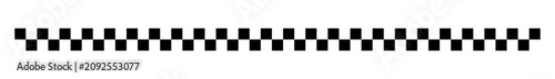 Fotografie Checkered Taxi Border Ribbon, Seamless Race Track Finish Line Stripe Vector Grap