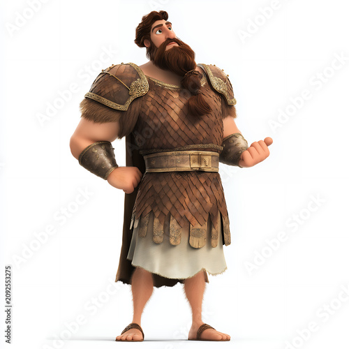 Epic Bearded Warrior 3D Character For Fantasy Game And Animation
