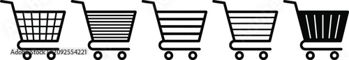 Fotografie Black shopping carts icons